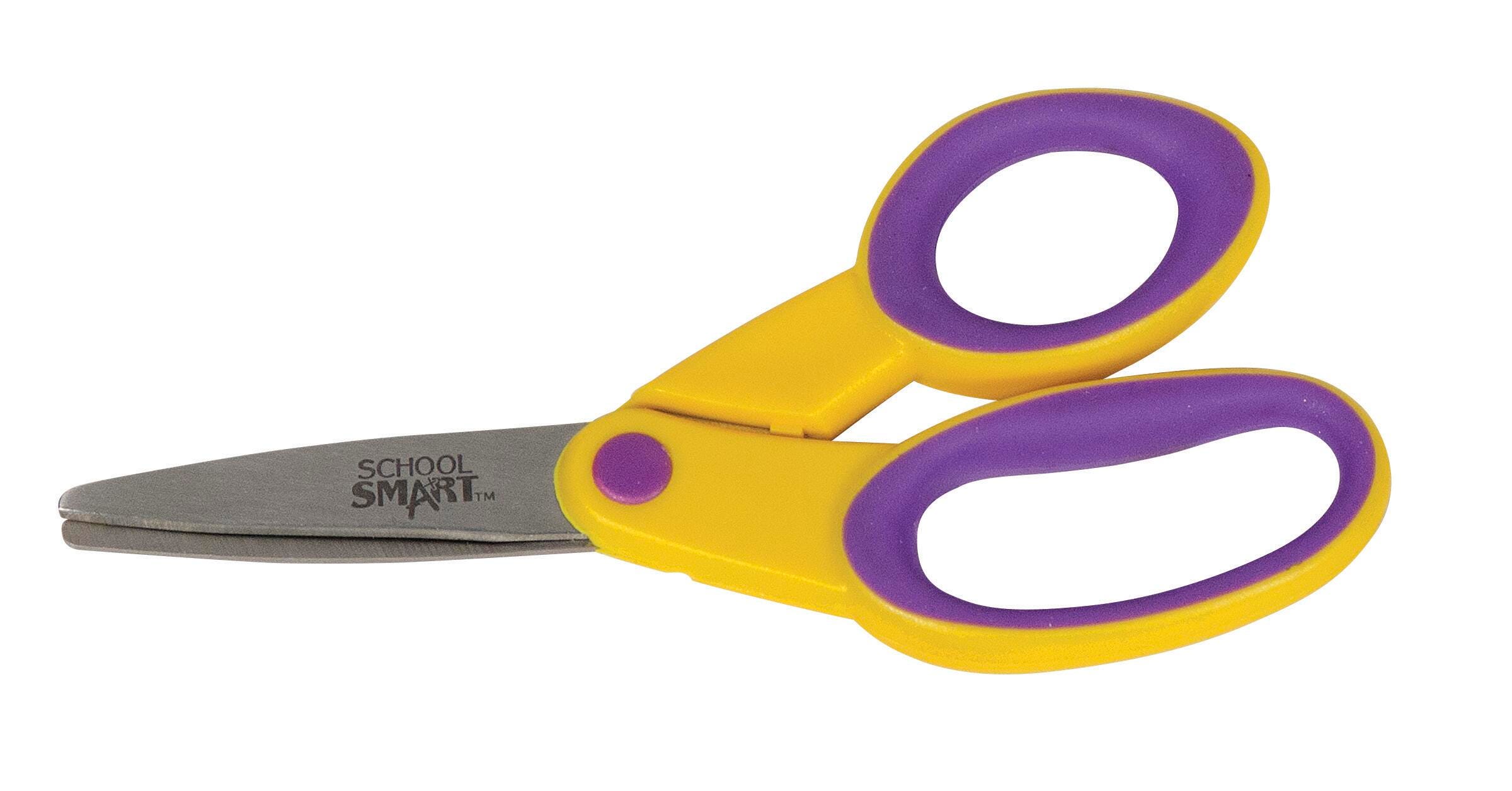 School Smart Blunt Tip Kids Scissors, Left Handed, 5 Inches, Yellow/Blue | School Specialty School Smart Blunt Tip Kids Scissors, Left Handed, 5 Inches, Yellow/Blue | School Specialty